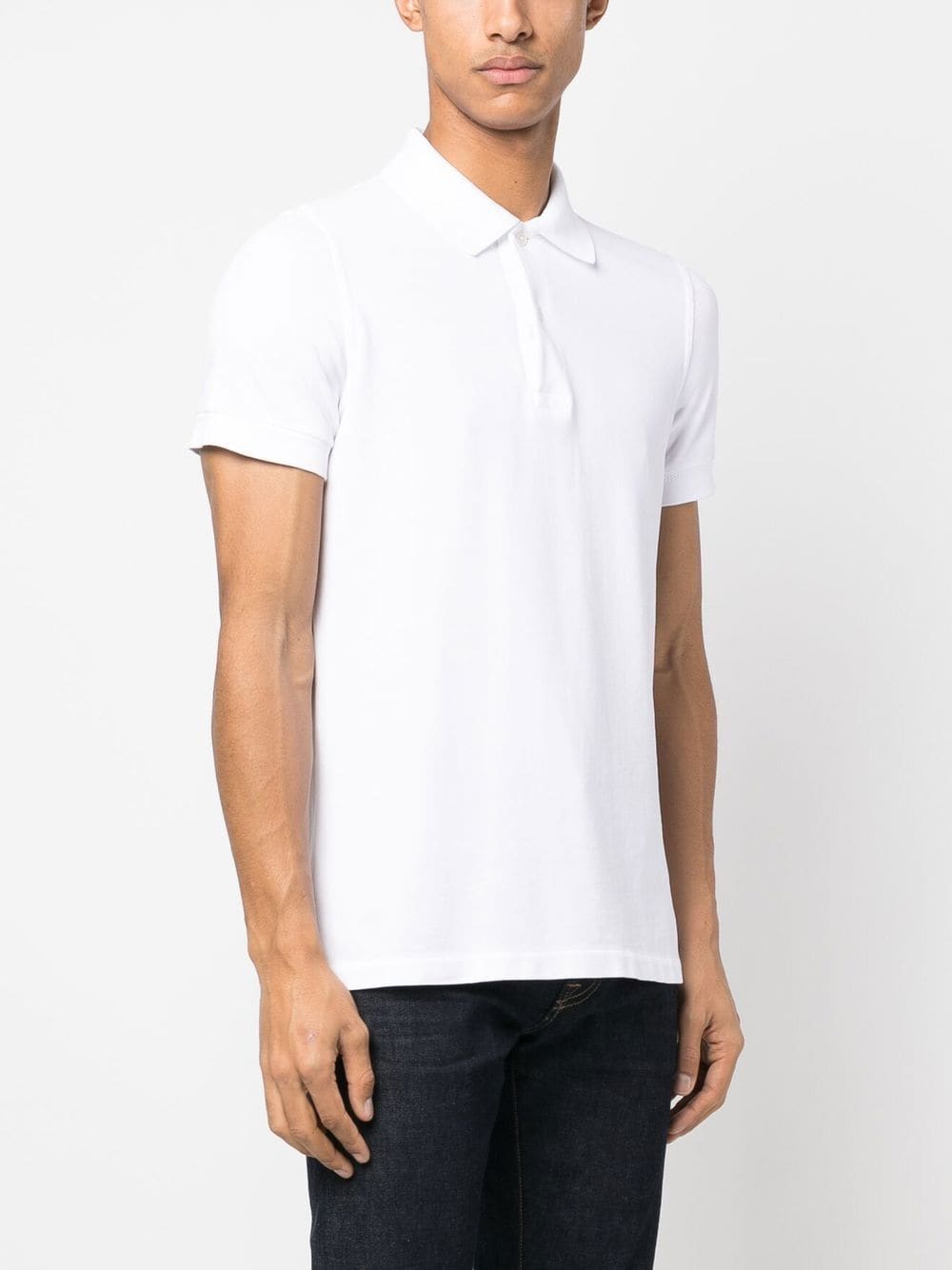 Tom Ford White Cotton Polo Shirt