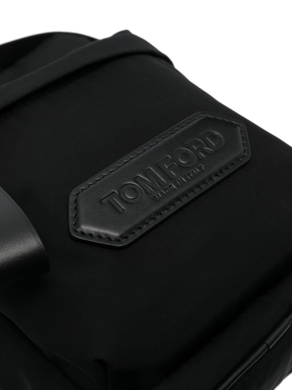 Tom Ford Logo Nylon Crossbody Bag With Leather Trim