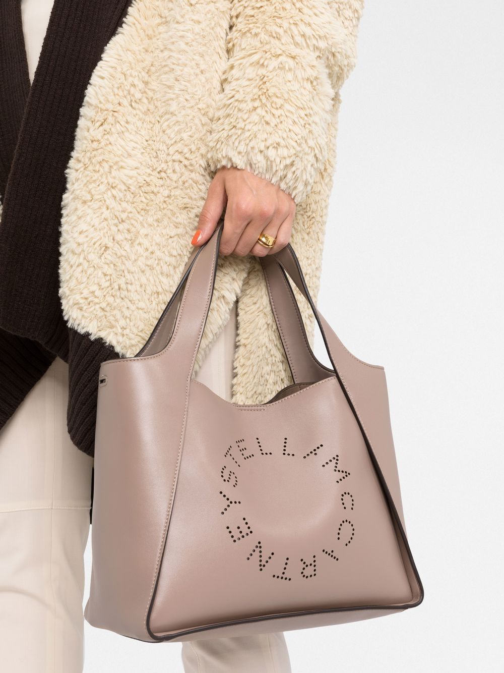 Stella McCartney Beige Logo Tote Bag