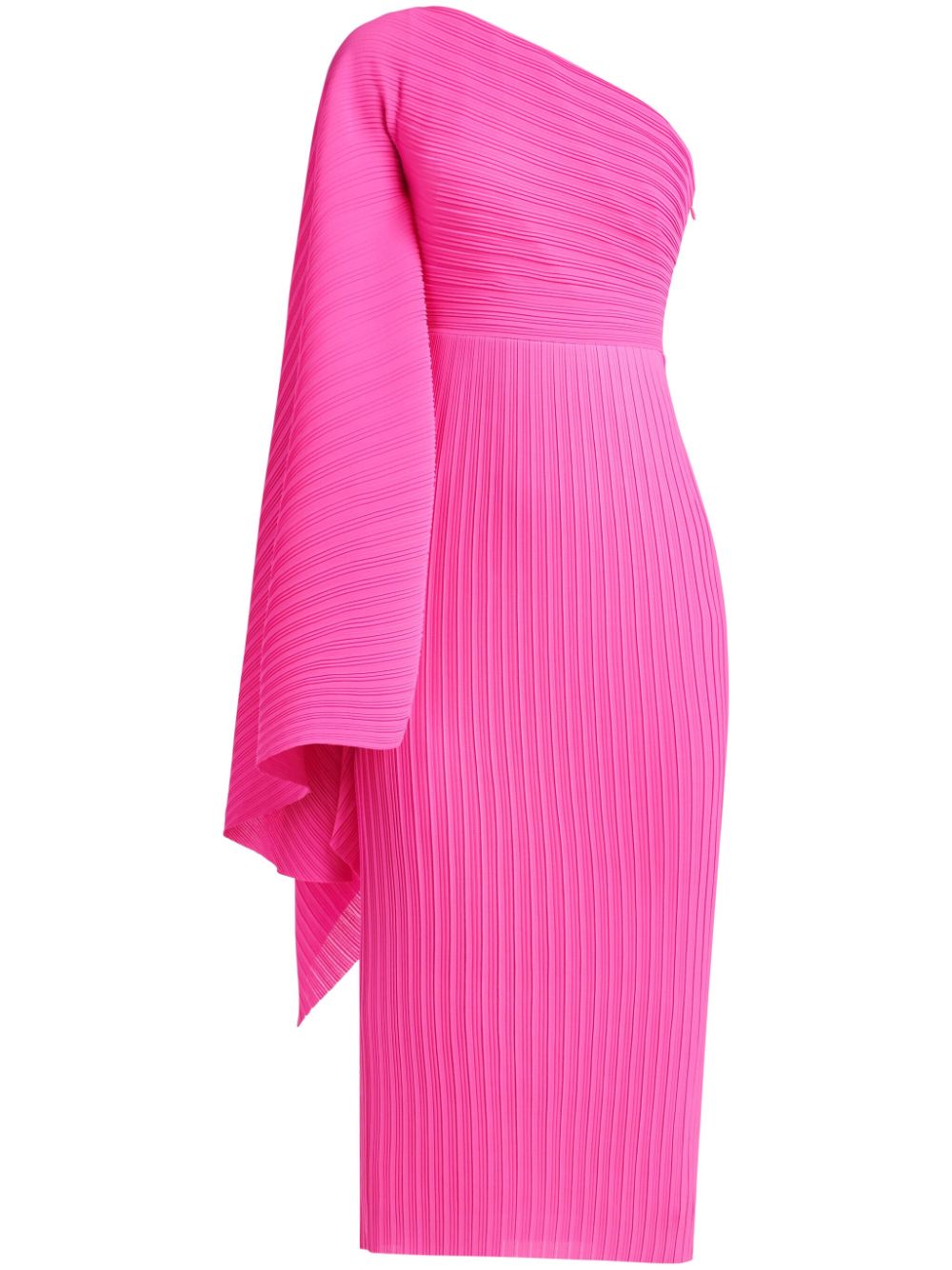 Solace London Lenna One-shoulder Midi Dress Fuchsia