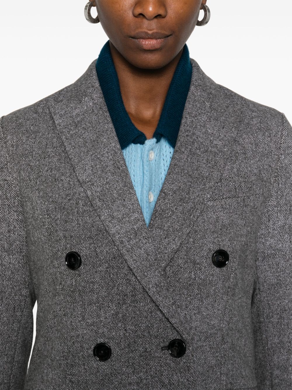 Circolo 1901 Cotton Blend Double Breasted Jacket Grey