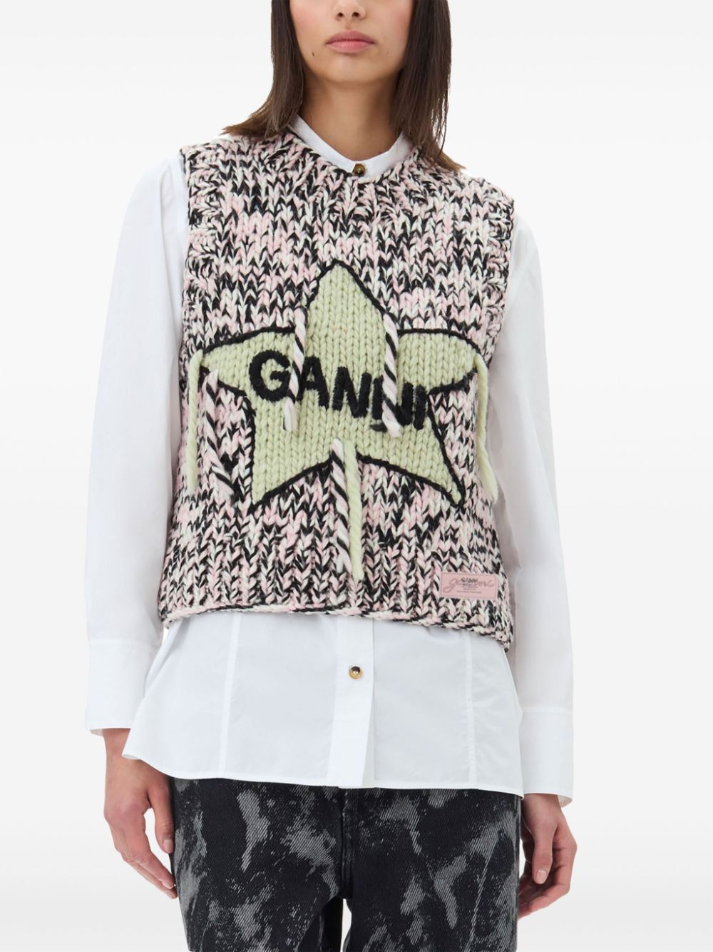 GANNI Sweater Vest Pink