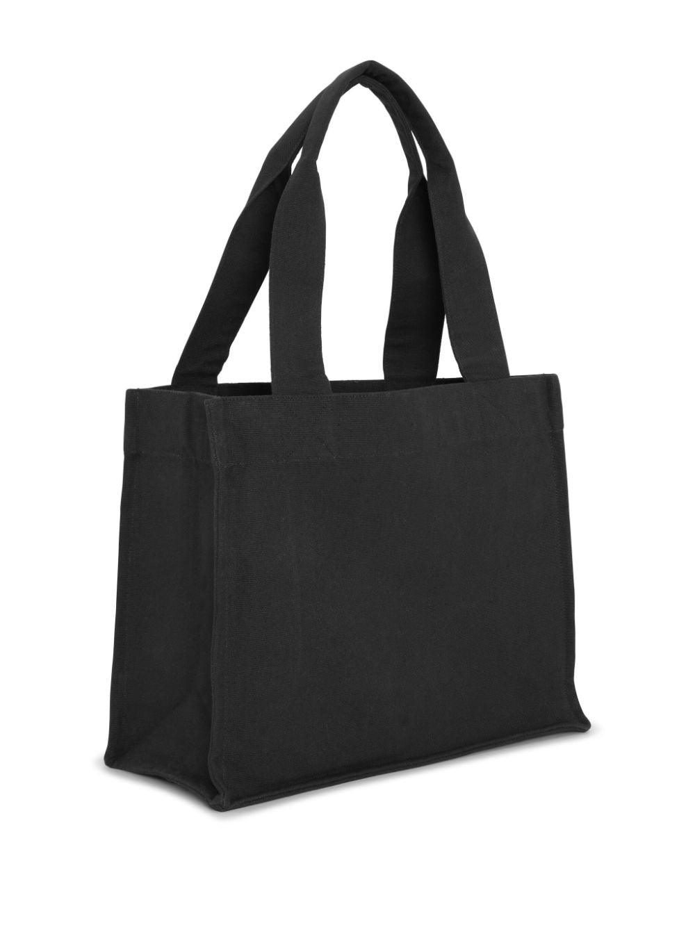 GANNI Black Recycled Cotton Tote Bag With Embroidered Logo