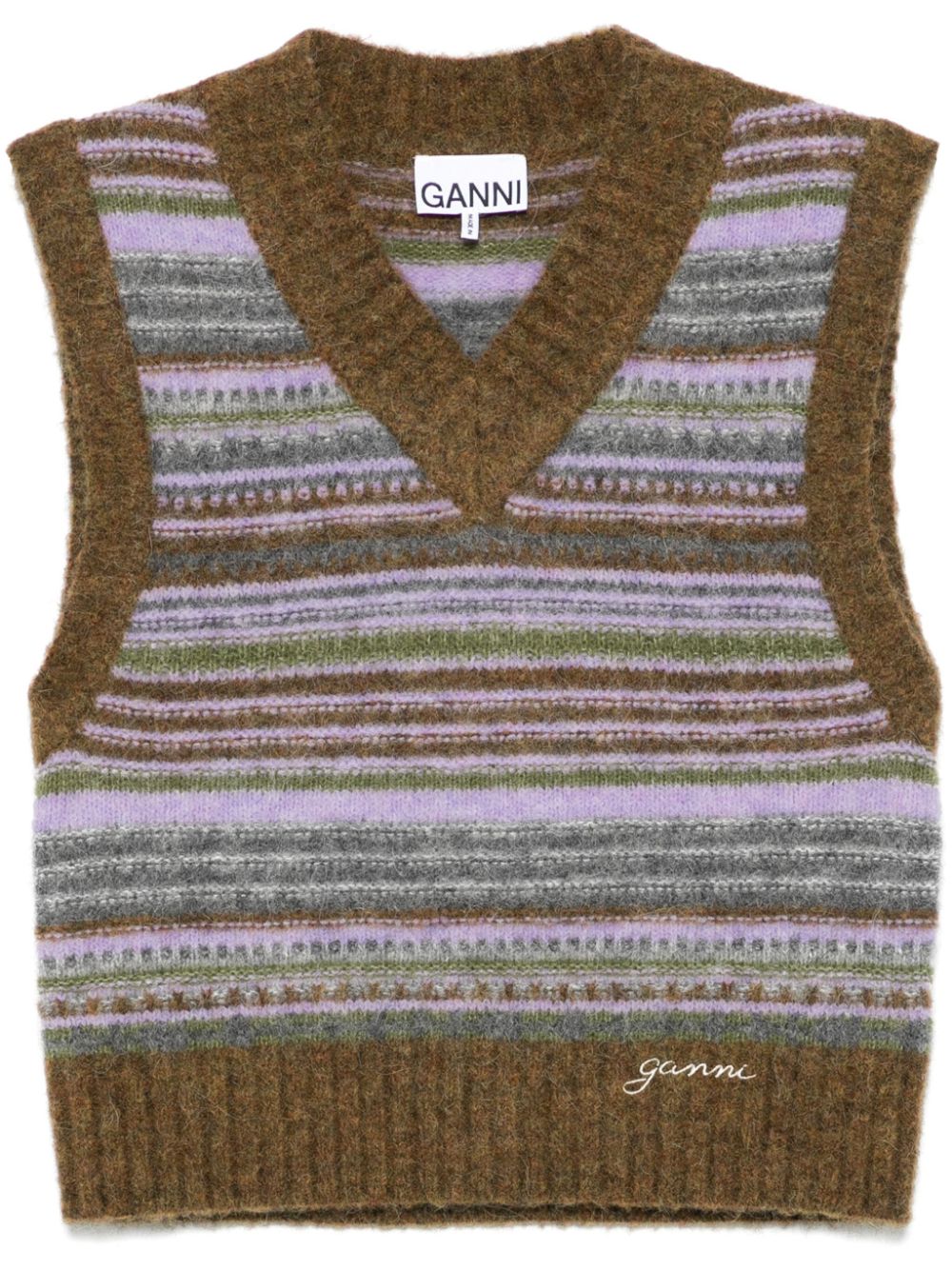 GANNI Sweater Vest Green