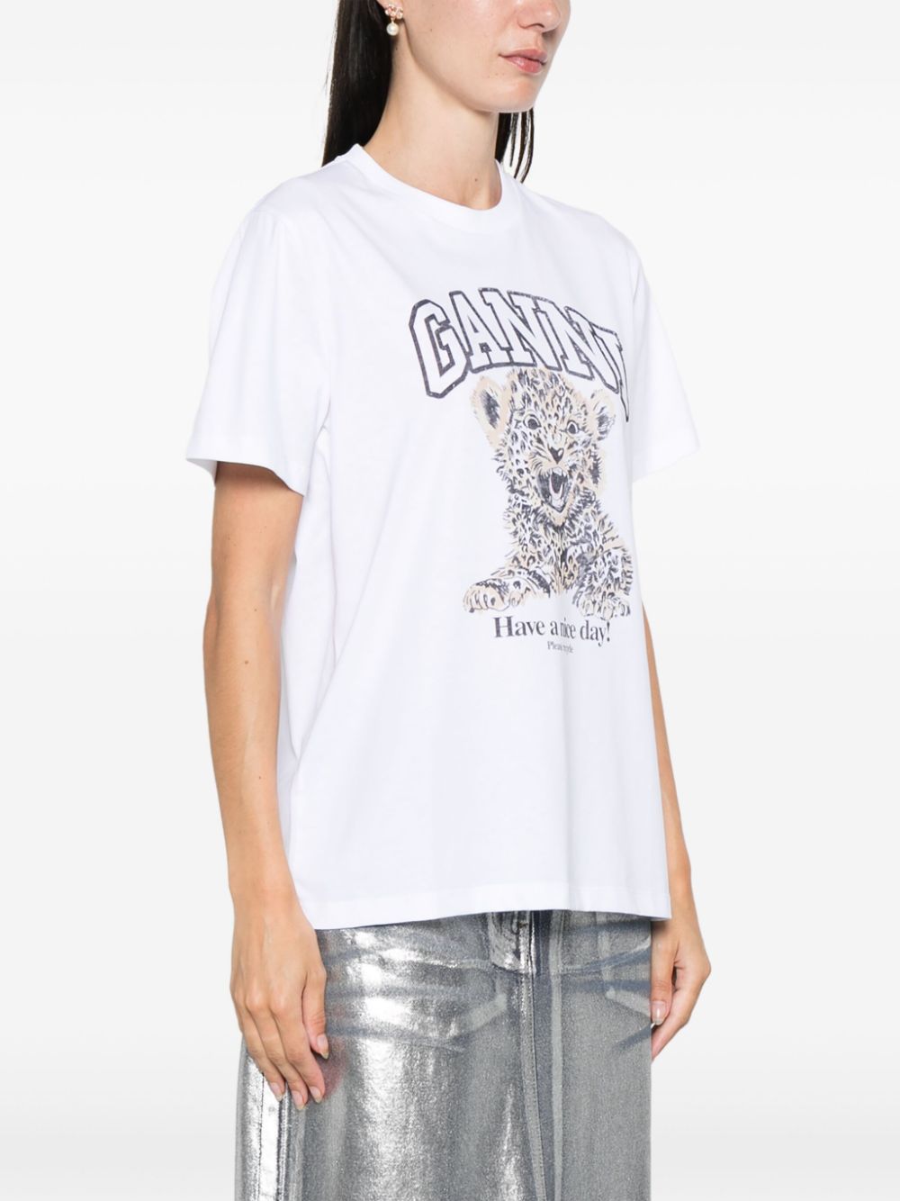 GANNI Graphic T-shirt In White