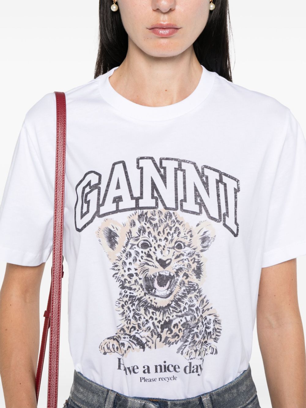 GANNI Graphic T-shirt In White