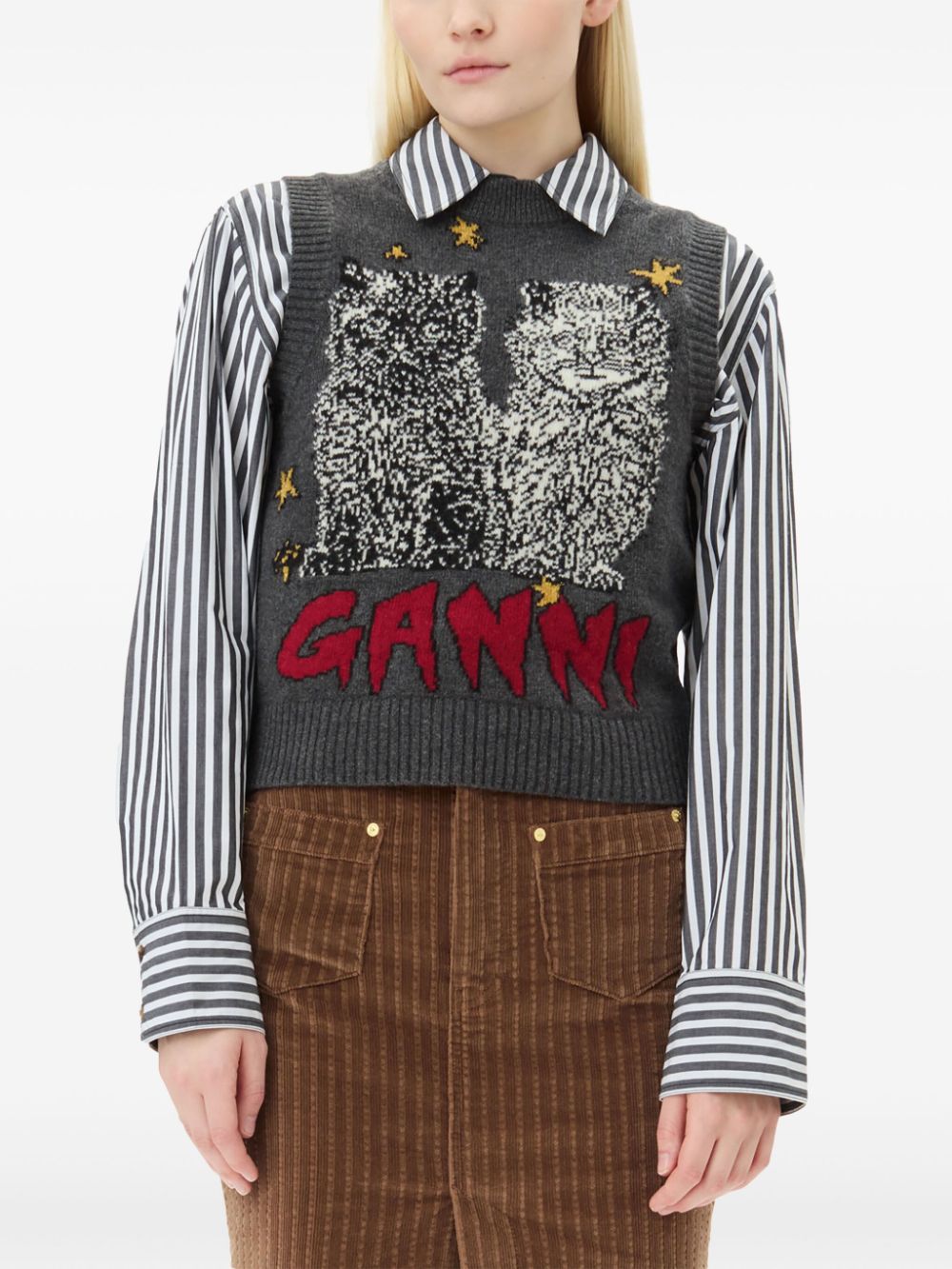 GANNI Sweater Vest Grey