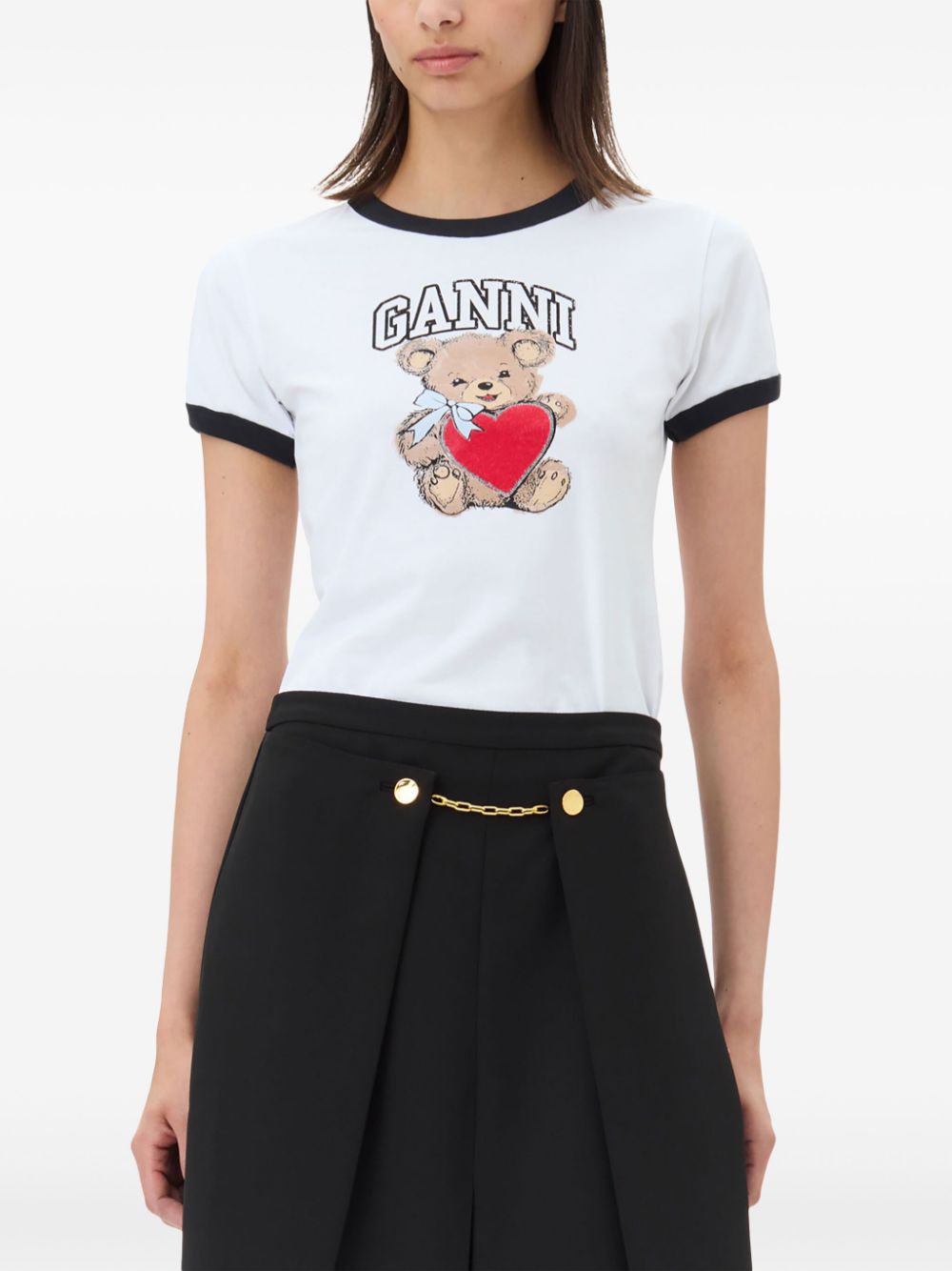 GANNI Graphic T-shirt In White