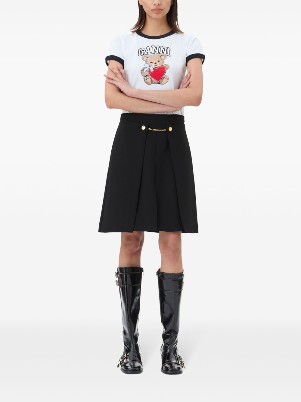 GANNI Graphic T-shirt In White