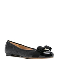 Ferragamo Varina Quilted Ballet Flats In Black