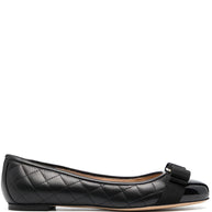 Ferragamo Varina Quilted Ballet Flats In Black