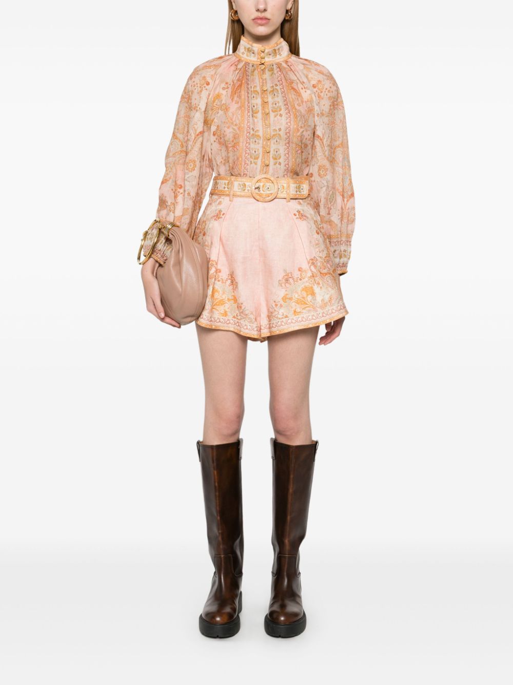 Zimmermann Acacia Tuck Shorts In Pink