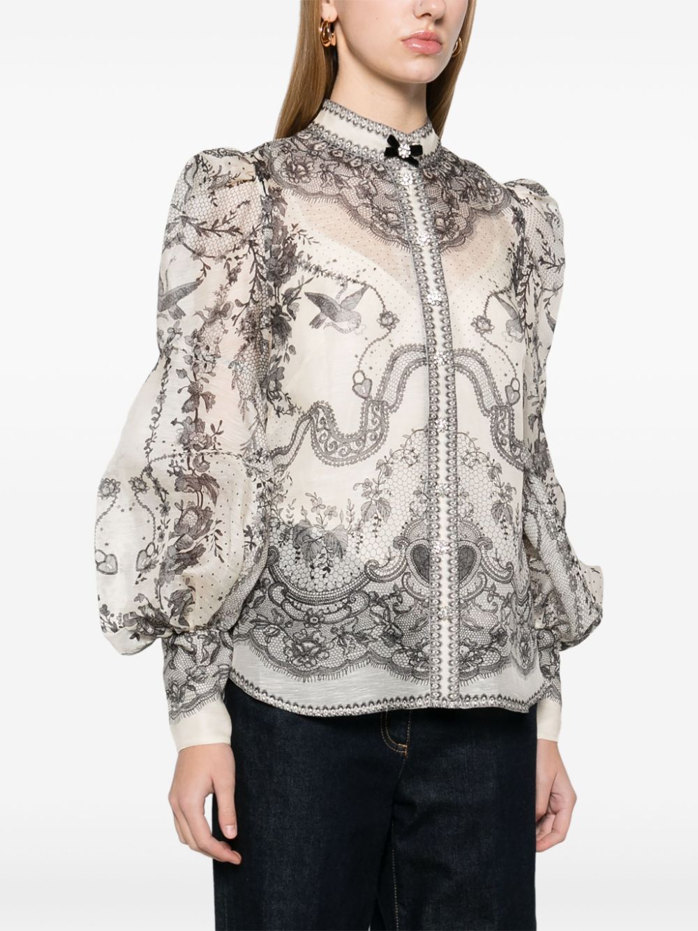 Zimmermann Crush Shirt Ivory