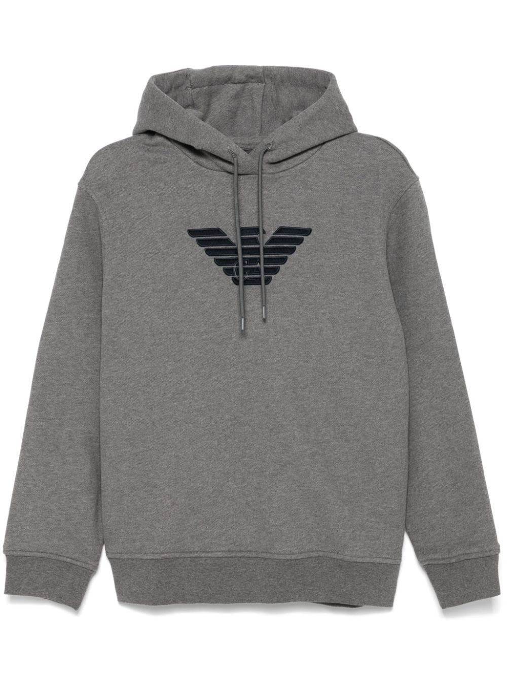 Emporio Armani Logo Medium Grey Cotton Jersey Hoodie