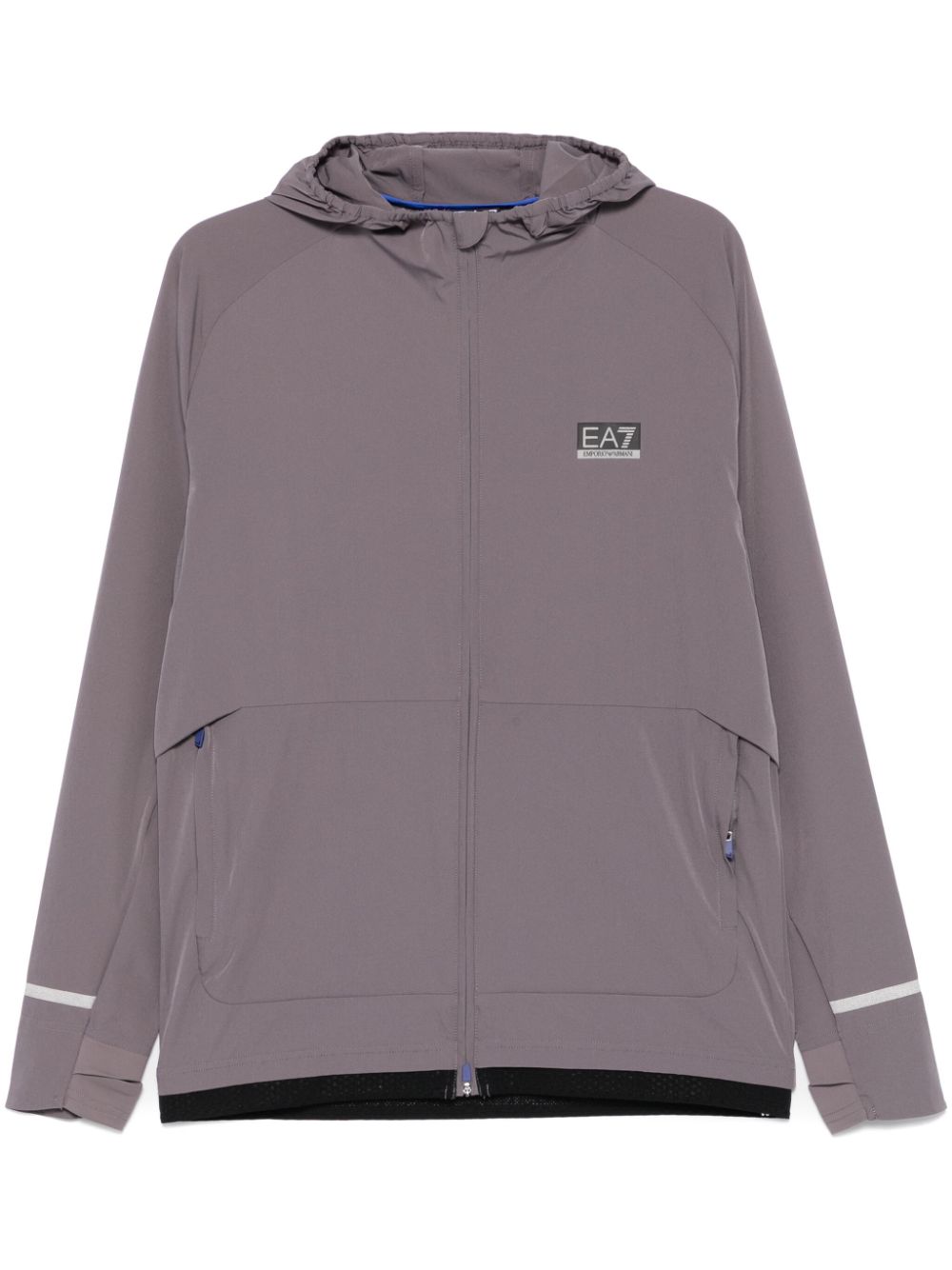 EA7 Hooded Full Zip Sweatshirt Grey