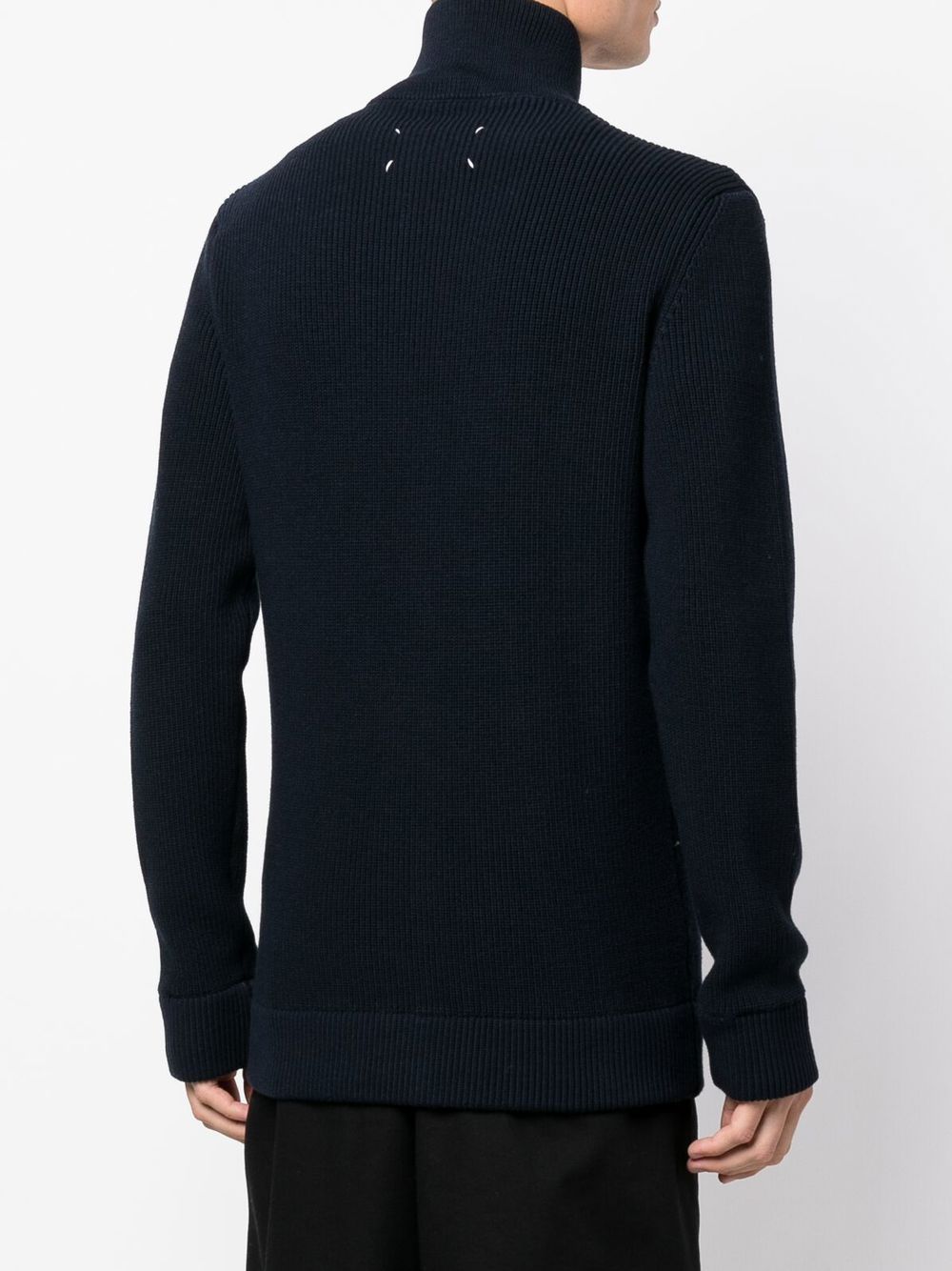 Maison Margiela Ribbrd Knit Full Zip Sweater