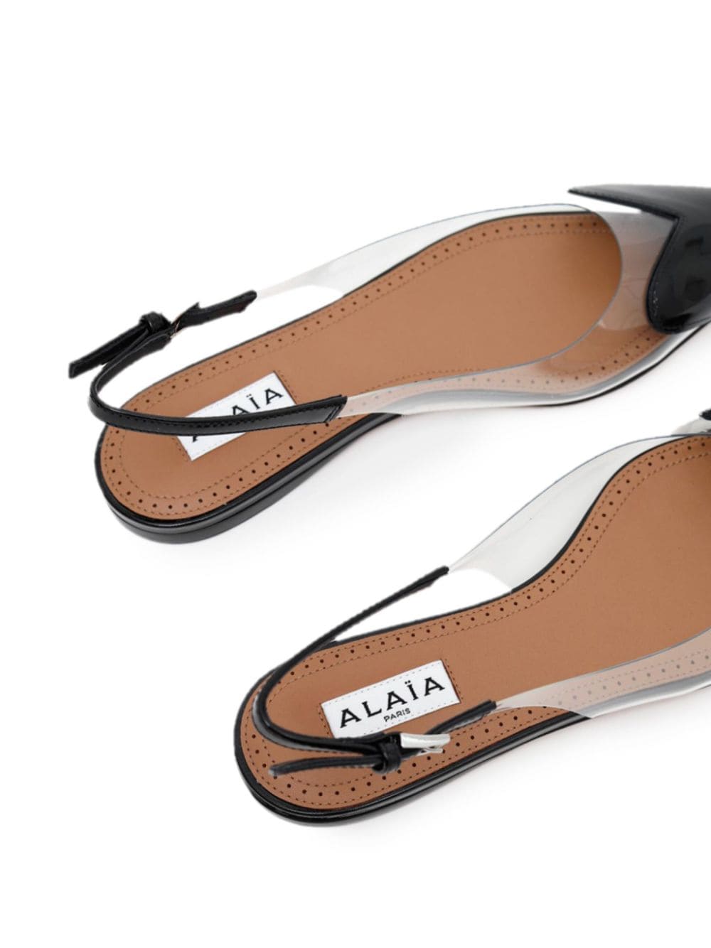 Alaia Black Heart Slingback Flats