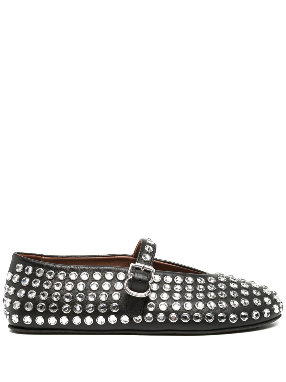 Alaia Black Crystal Embellished Ballet Flats