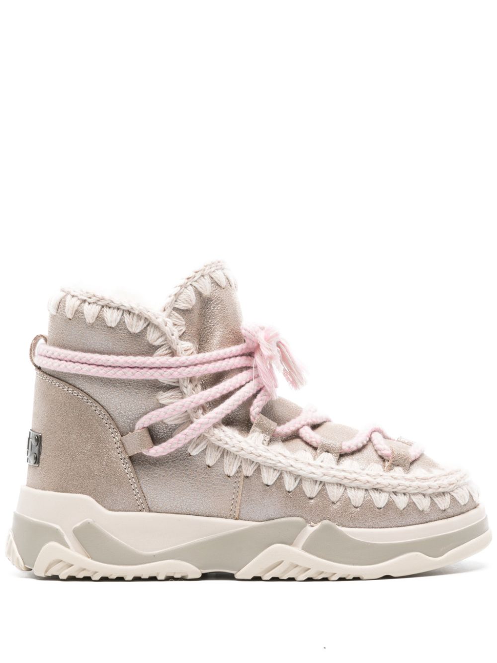 Mou Eskimo Scoubidou Lace Trainer Boots Grey