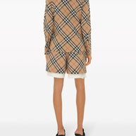Burberry Check Cotton Shirt In Beige