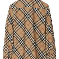 Burberry Check Cotton Shirt In Beige