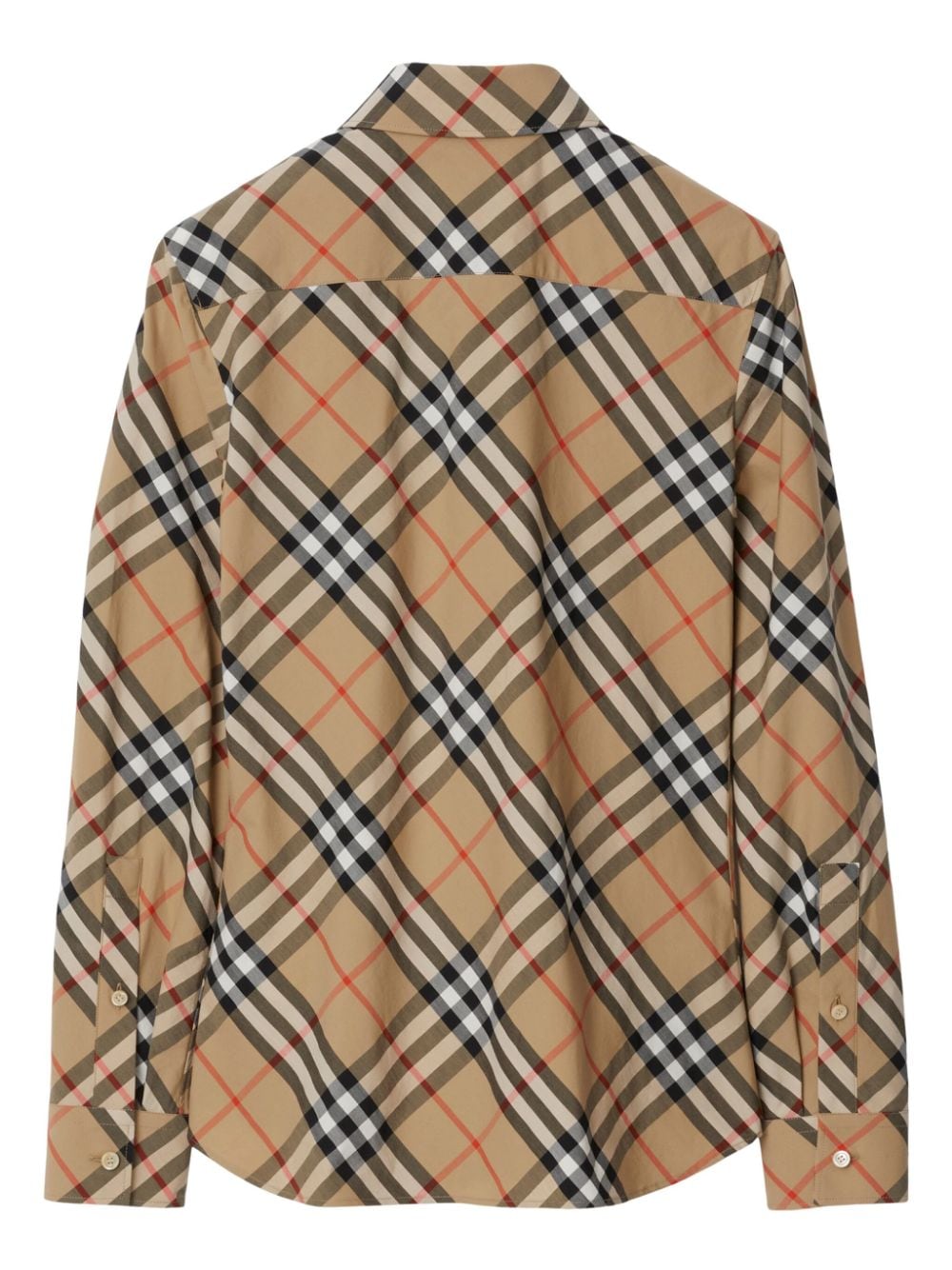 Burberry Check Cotton Shirt In Beige