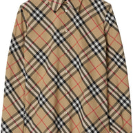 Burberry Check Cotton Shirt In Beige