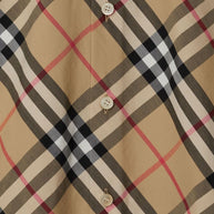 Burberry Check Cotton Shirt In Beige