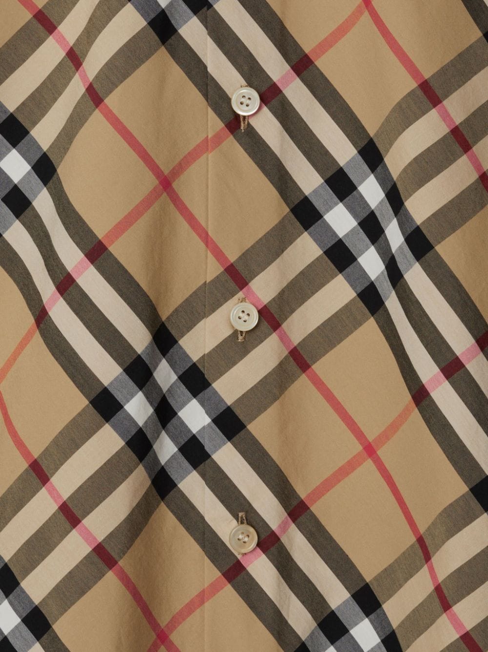 Burberry Check Cotton Shirt In Beige