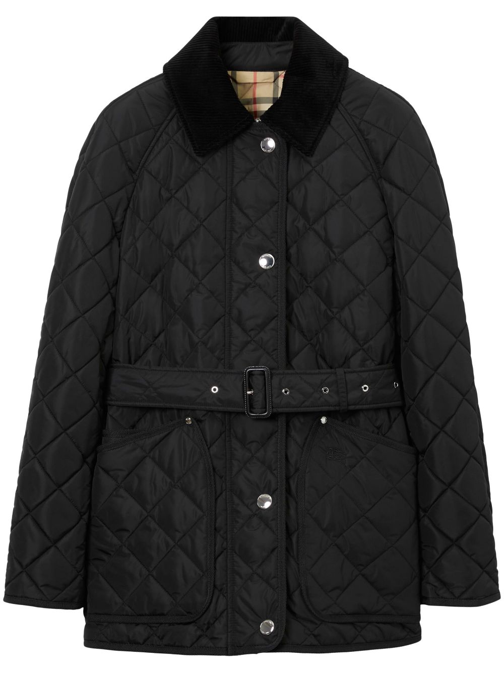 Burberry Diamond Quilted Jacket In Black