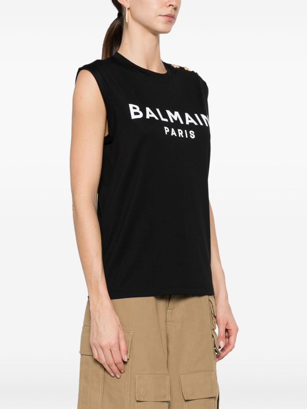 Balmain Black Logo Print T-Shirt