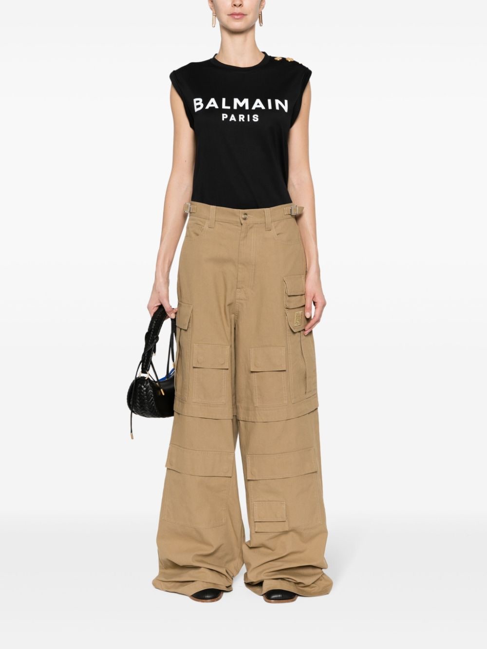 Balmain Black Logo Print T-Shirt