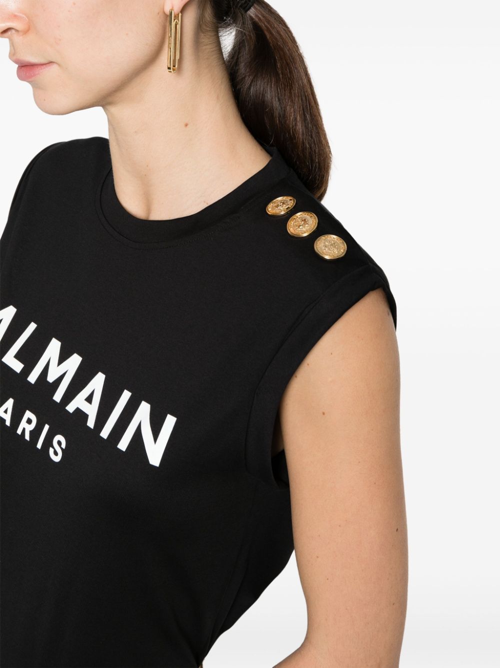 Balmain Black Logo Print T-Shirt