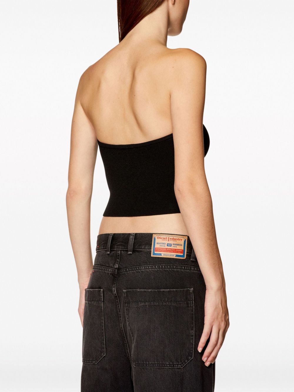 Diesel M-clarksvillex Tube Top With Logo Plaque Black