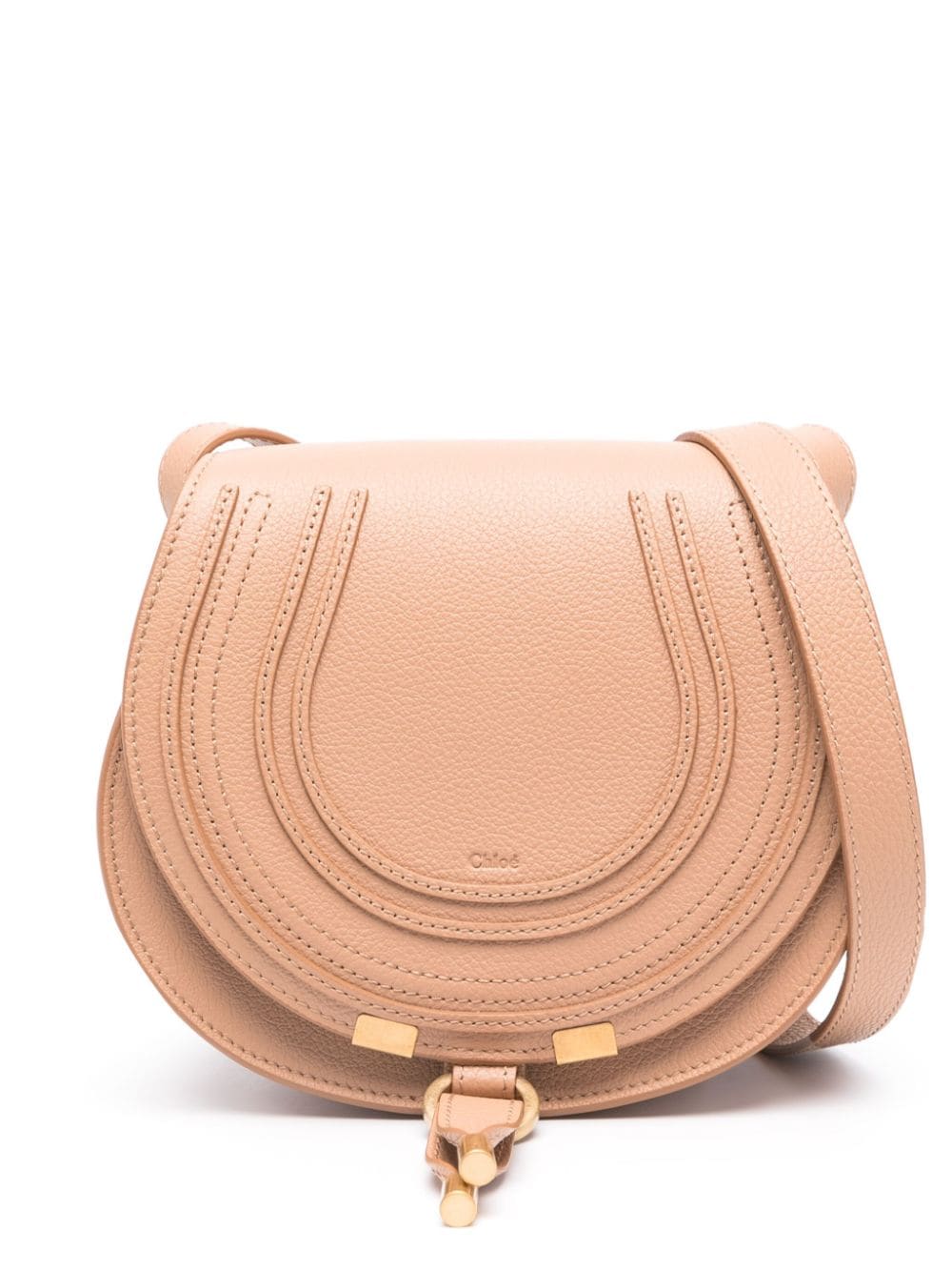 Chloè Small Marcie Saddle Bag In Beige