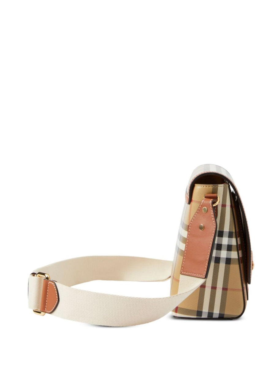Burberry Note Medium Crossbody Bag In Leather Brown