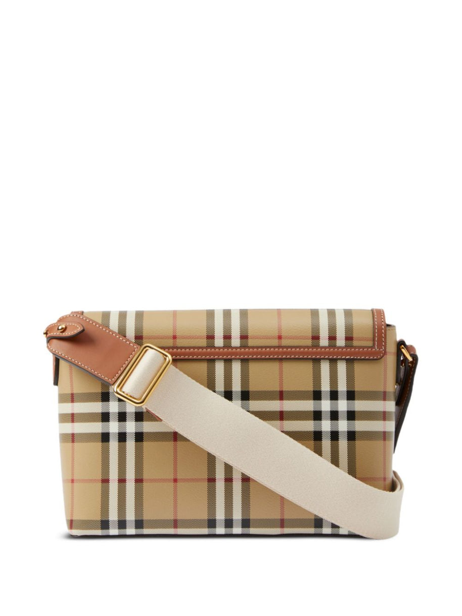 Burberry Note Medium Crossbody Bag In Leather Brown