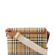 Burberry Note Medium Crossbody Bag In Leather Brown