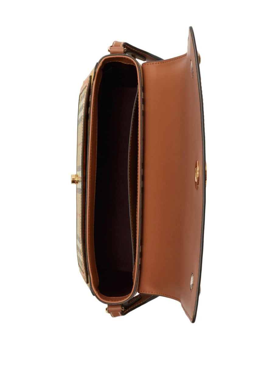 Burberry Note Medium Crossbody Bag In Leather Brown