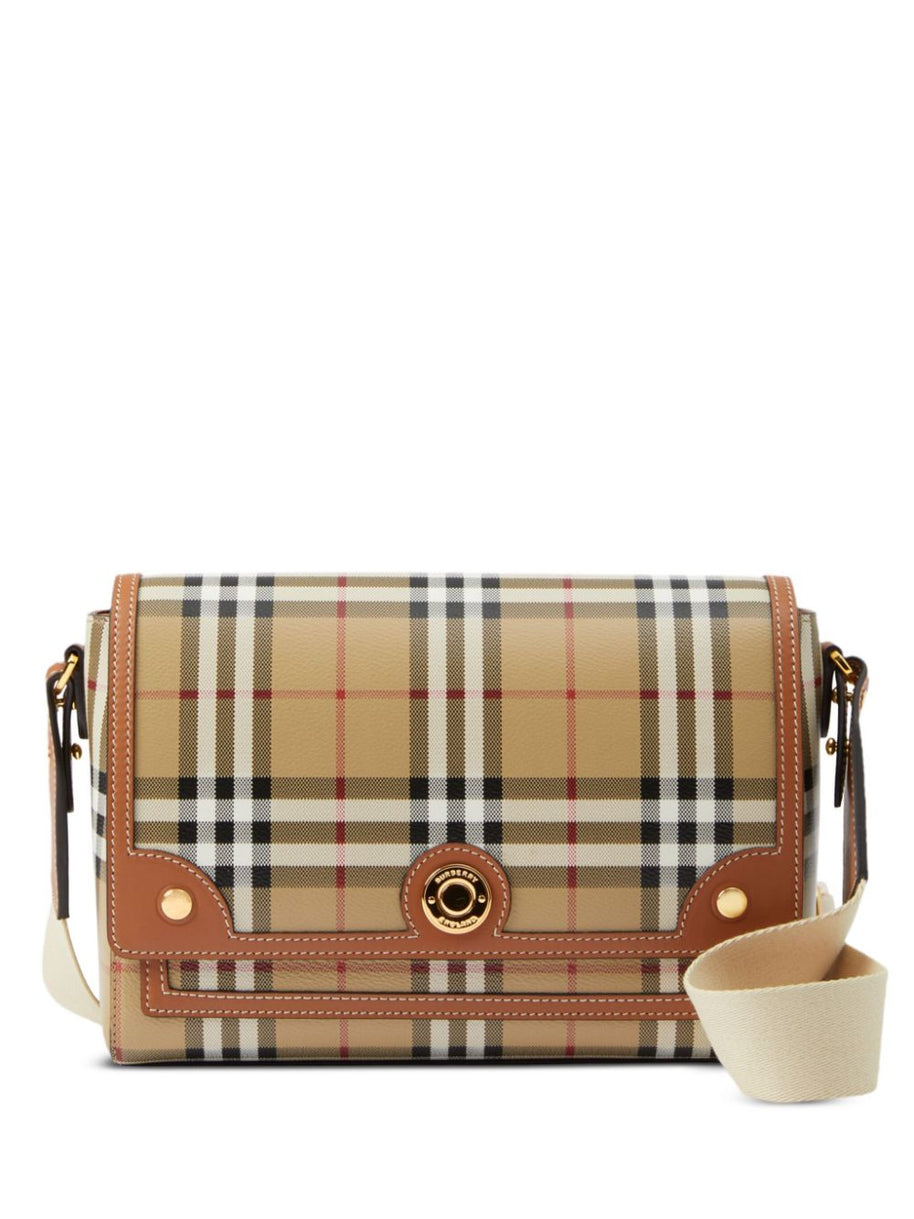 Burberry Note Medium Crossbody Bag In Leather Brown