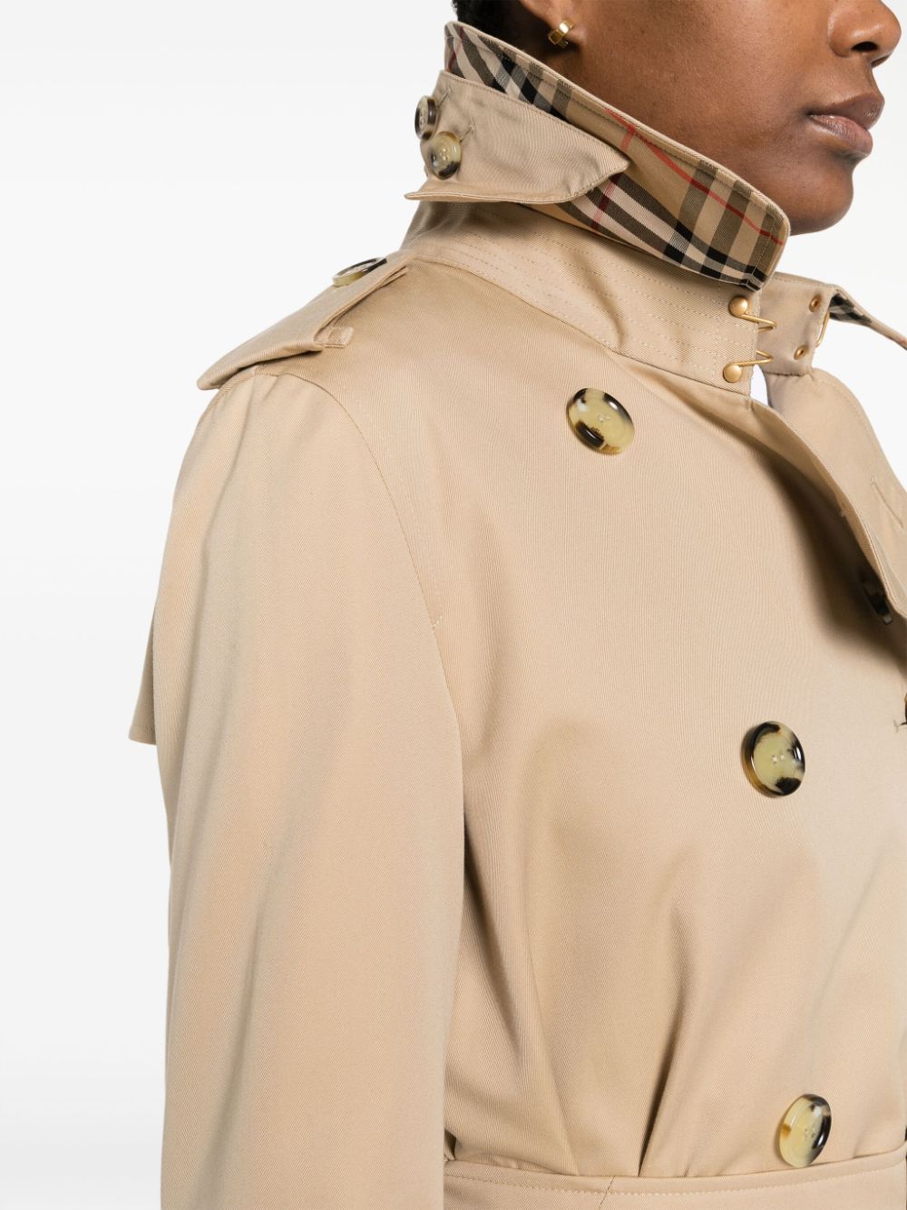 Burberry Short Kensington Heritage Cotton Trench Coat