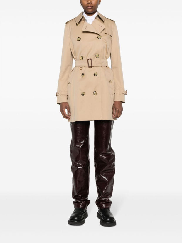 Burberry Kensington Cotton Trench Coat In Beige