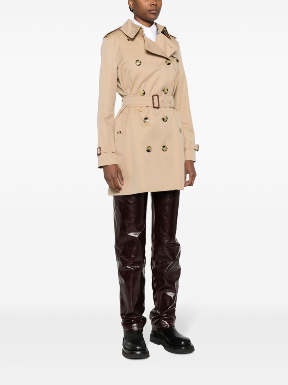 Burberry Short Kensington Heritage Cotton Trench Coat