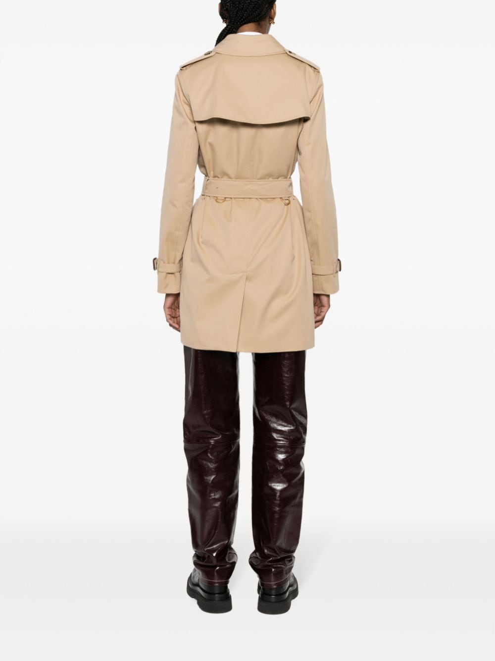 Burberry Short Kensington Heritage Cotton Trench Coat