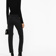 Balmain Black Cropped Knit Cardigan