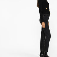 Balmain Black Cropped Knit Cardigan