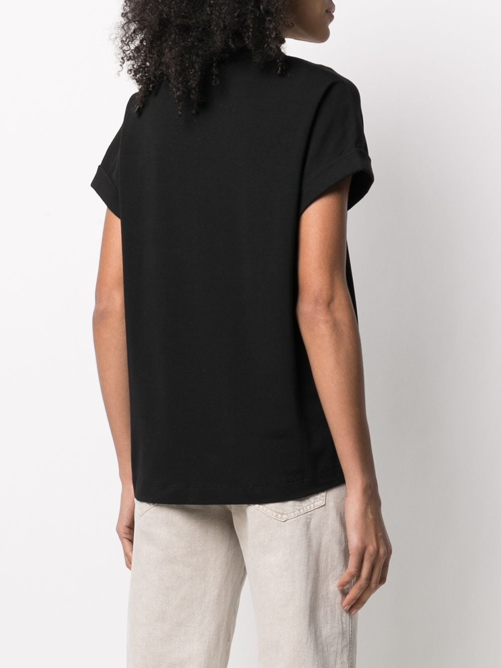 Brunello Cucinelli Black V-Neck Stretch Cotton T-Shirt