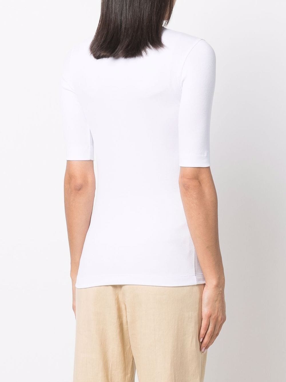 Brunello Cucinelli White V-Neck Cotton Top