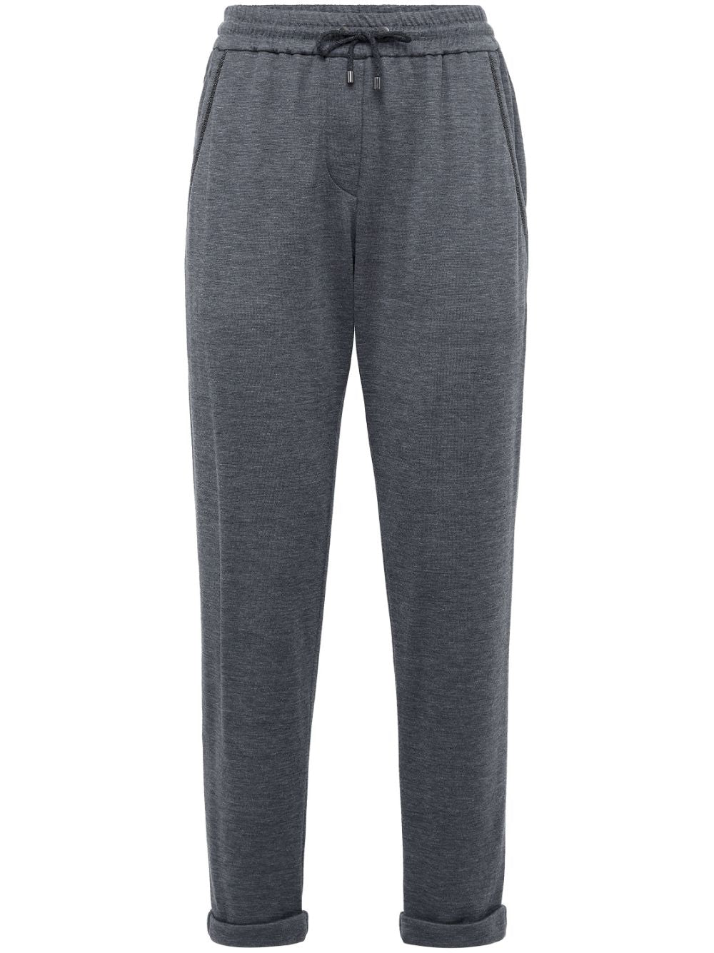 Brunello Cucinelli Silk-cotton Blend Trousers Grey