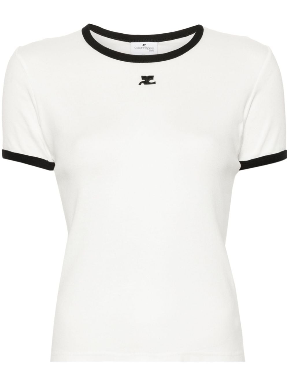 COURREGES PRE Contrast Trim T-Shirt White